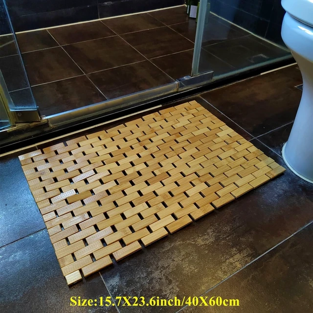 Alt view image 4 of 7 - Sauna & Hot Tub, Tub, Foldable Floor Shower Mat for Bathroom, Bamboo Rayon Bath Mat - Non-Slip