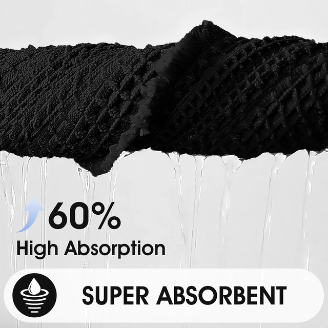 Alt view image 3 of 7 - Machine Washable Ultra-Soft Bohemian Farmhouse Style Floor Mats, High Absorbency Non-Slip Quick-Drying Bathroom Rugs with Tassels, Enhanced Waffle Texture Bath Mat Ensemble