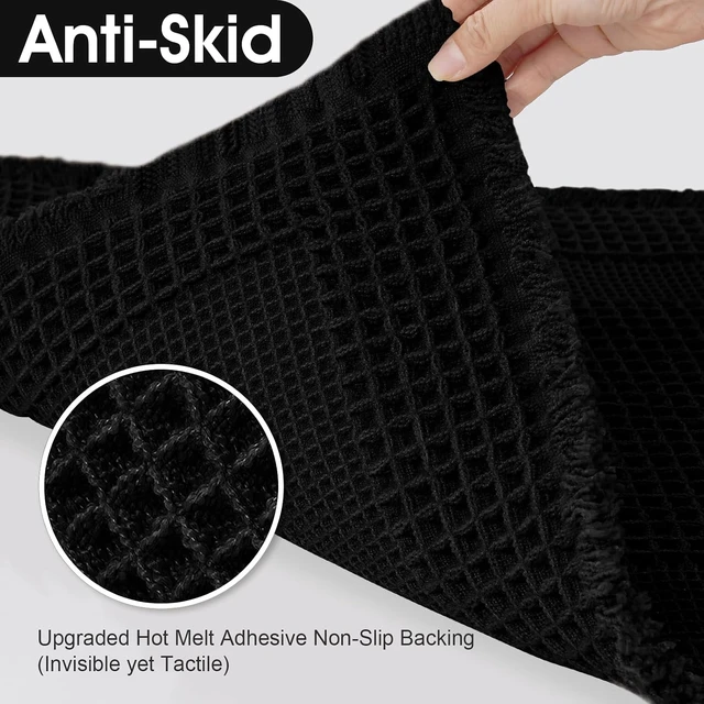 Alt view image 5 of 7 - Machine Washable Ultra-Soft Bohemian Farmhouse Style Floor Mats, High Absorbency Non-Slip Quick-Drying Bathroom Rugs with Tassels, Enhanced Waffle Texture Bath Mat Ensemble