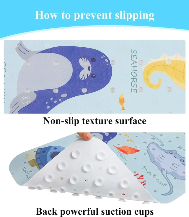 Alt view image 5 of 6 - Cute Blue Sea Animals Non Slip Bathtub Mat