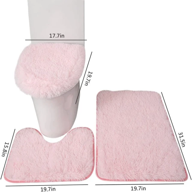 Alt view image 2 of 6 - Soft Bath Mats for Tub, Includes Toilet Lid Cover and Contour Mat, Non-Slip Bathroom Rug Set