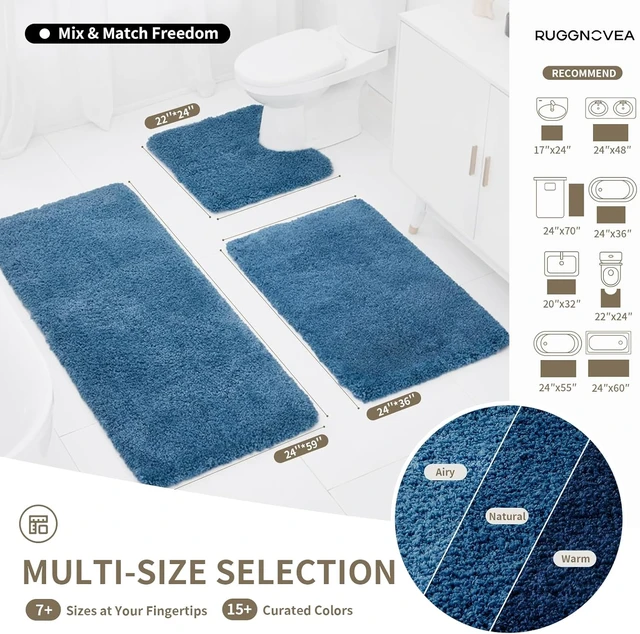 Alt view image 3 of 7 - Soft Absorbent Non-Slip Microfiber Bath Mat