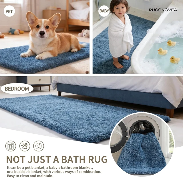 Alt view image 7 of 7 - Soft Absorbent Non-Slip Microfiber Bath Mat