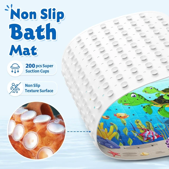 Alt view image 4 of 7 - Safe Tub Floor Pad, Non-Slip Bathtub Mat for Baby and Adults