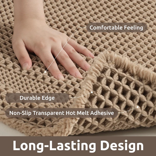 Alt view image 4 of 7 - Non-Slip Absorbent Bath Mat, Waffle Texture Bathroom Rug