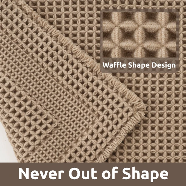 Alt view image 3 of 7 - Non-Slip Absorbent Bath Mat, Waffle Texture Bathroom Rug