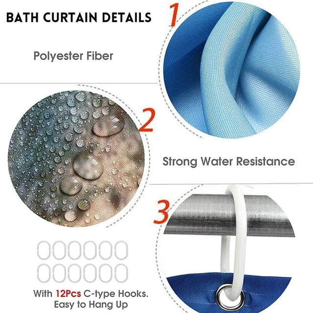 Alt view image 6 of 6 - Mat with Hooks, Lid Cover, Rugs, 4-Piece Floral and Animal Print Bathroom Textile Set Including Curtain