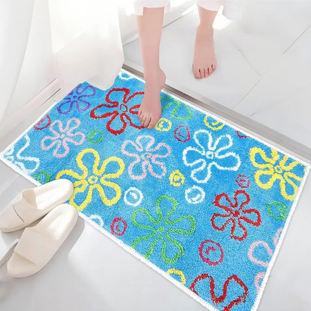 Main image of Playroom, Entryway, Living Room, Adorable Cartoon Sponge Bath Mat Non-Slip Machine Washable Fun Bedroom Rug for Bathroom