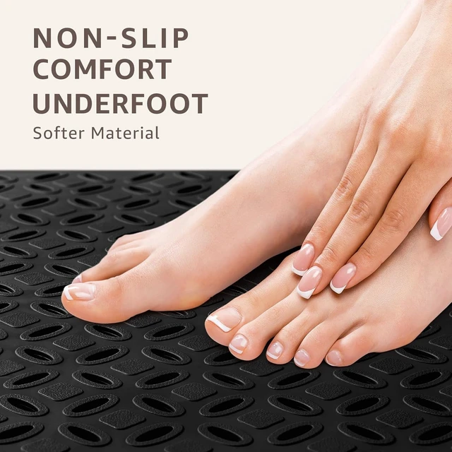 Alt view image 3 of 7 - Machine Washable Shower Floor Liner, Non-Slip Tub Mat with Hair Catcher and Large Drain Holes
