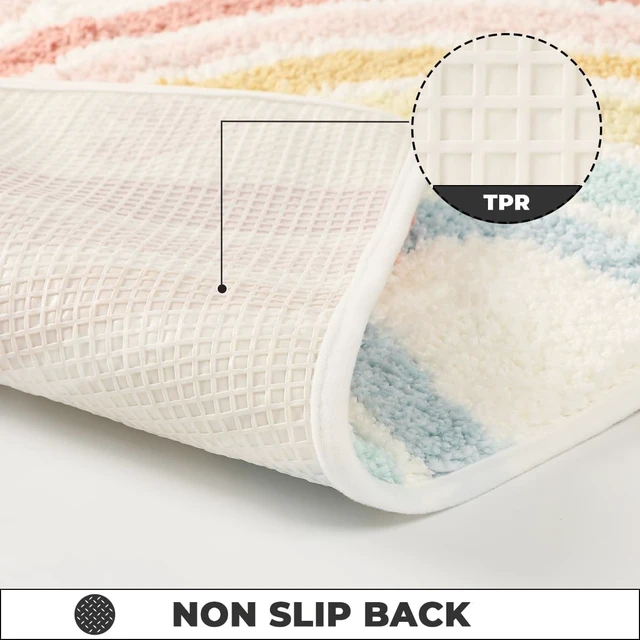 Alt view image 7 of 7 - Cute Floral Absorbent Non-Slip Bath Rug Machine Washable Mat for Bathroom Dining Kitchen Living Room