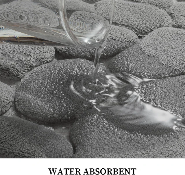 Alt view image 3 of 7 - Cobblestone Design Quick Dry Washable, Non-Slip Absorbent Bathroom Floor Mat, Memory Foam Bath Rug