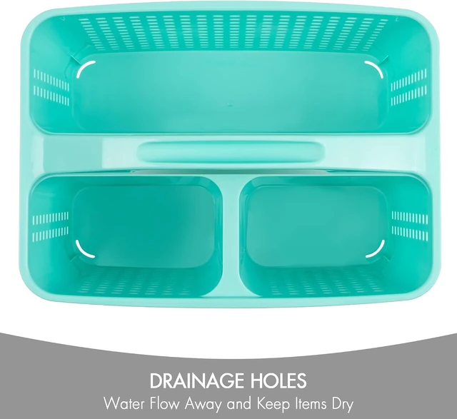 Alt view image 3 of 7 - Home Dorm Shelf Cabinet Storage, Plastic Bath Basket for Soap Shampoo Hair Beauty & Cleaning Supplies, Portable Shower Organizer with Handle