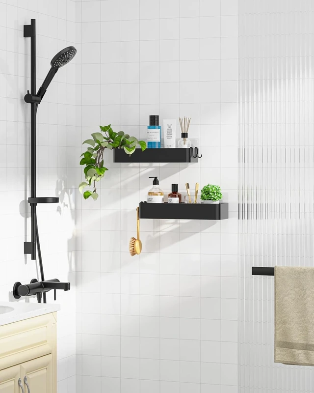 Alt view image 3 of 7 - Modern Bathroom Storage Organizer, Adhesive Shower Caddy