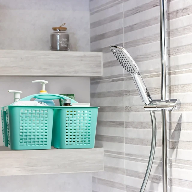 Alt view image 6 of 7 - Home Dorm Shelf Cabinet Storage, Plastic Bath Basket for Soap Shampoo Hair Beauty & Cleaning Supplies, Portable Shower Organizer with Handle