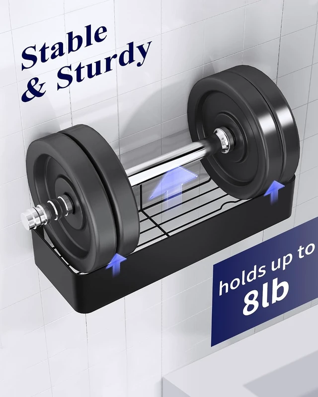 Alt view image 6 of 7 - Modern Bathroom Storage Organizer, Adhesive Shower Caddy