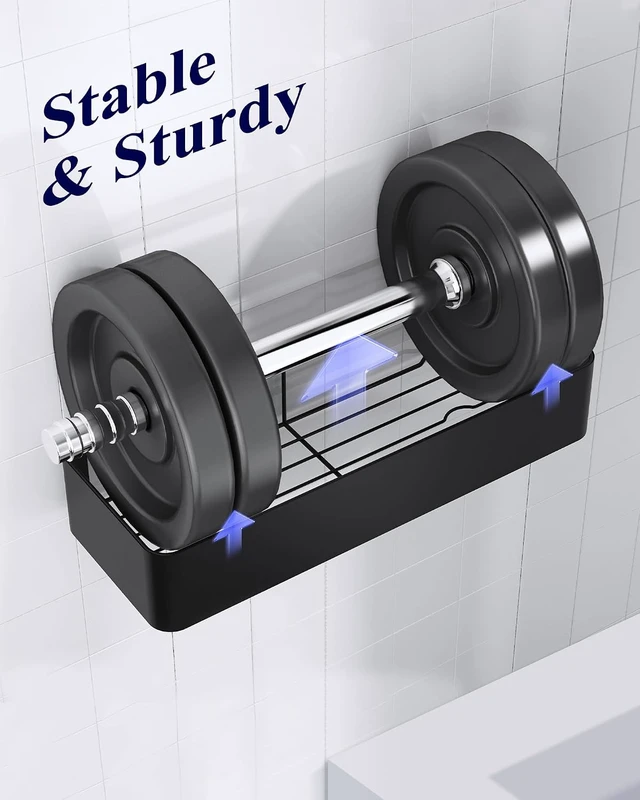 Alt view image 7 of 7 - Modern Bathroom Storage Organizer, Adhesive Shower Caddy
