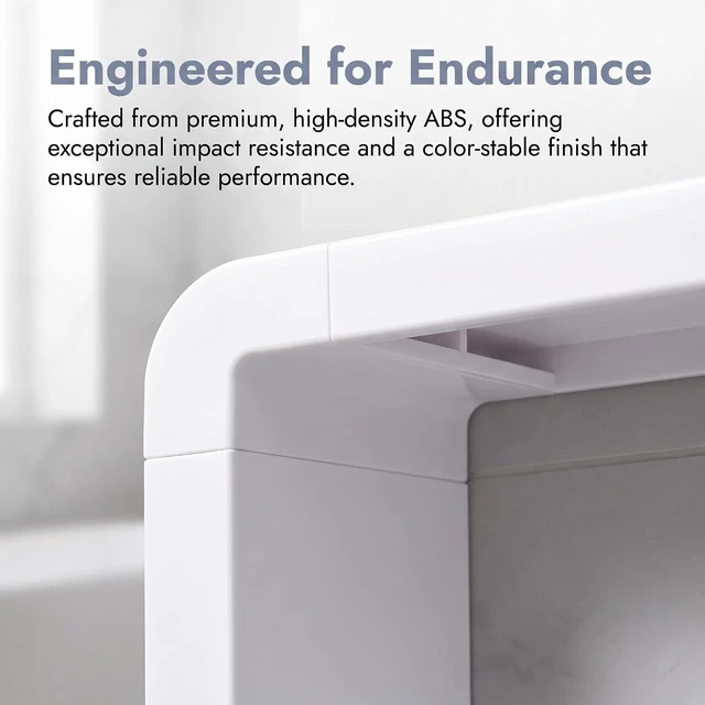 Alt view image 6 of 7 - Moisture-Proof Rust-Resistant Storage Rack with Rounded Edges, Drill-Free Wall Mounted Bath Organizer, Layered Plastic Shower Caddy