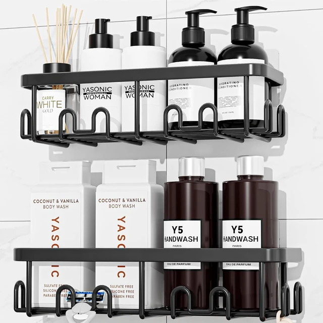 Main image of Wall Mounted Bathroom Storage Organizer, No-Drill Rustproof Shower Caddy