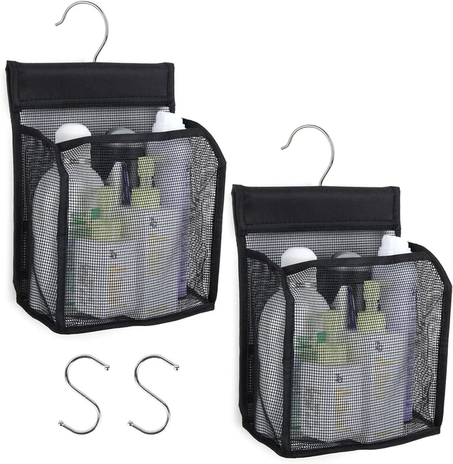 Main image of Gym & Travel, Mesh Hanging Shower Caddy with Hooks - Bath Storage Organizer for Dorms