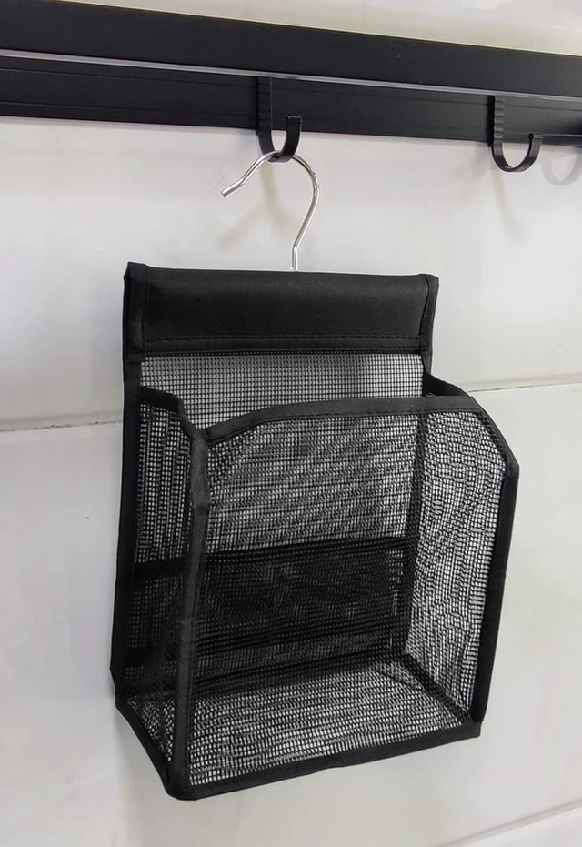 Alt view image 5 of 7 - Gym & Travel, Mesh Hanging Shower Caddy with Hooks - Bath Storage Organizer for Dorms
