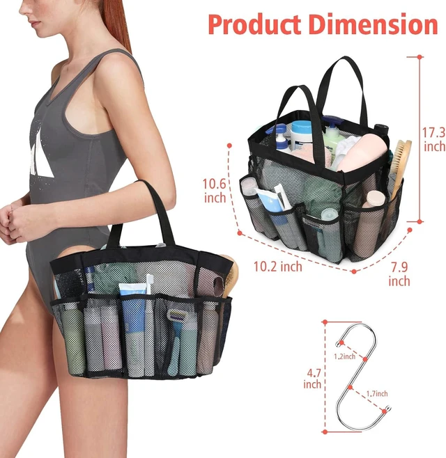 Alt view image 3 of 7 - Portable Mesh Hanging Shower Caddy Organizer for Bathroom