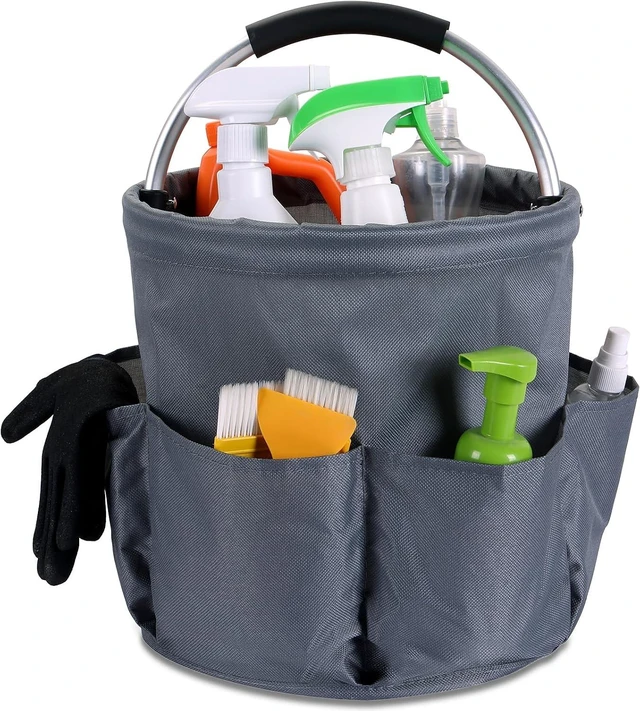 Main image of Portable Foldable Cleaning Supply Organizer Bag with Handle and Multiple Pockets