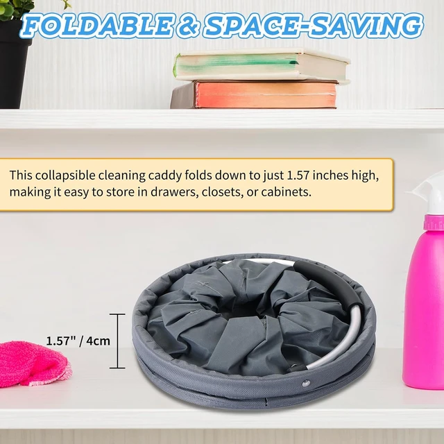 Alt view image 4 of 6 - Portable Foldable Cleaning Supply Organizer Bag with Handle and Multiple Pockets