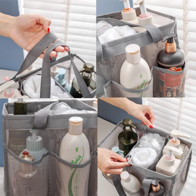 Alt view image 4 of 7 - Portable Toiletry Organizer for Bathroom Dorm Gym Camping, Mesh Shower Caddy Bag with Divided Main Section