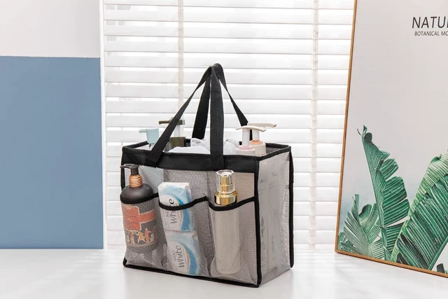 Alt view image 6 of 7 - Portable Toiletry Organizer for Bathroom Dorm Gym Camping, Mesh Shower Caddy Bag with Divided Main Section