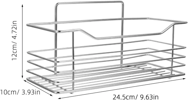Alt view image 2 of 7 - Drill-Free Adhesive Bathroom Kitchen Wall Shelf Stainless Steel Storage Rack for Shampoo and Spice Bottles