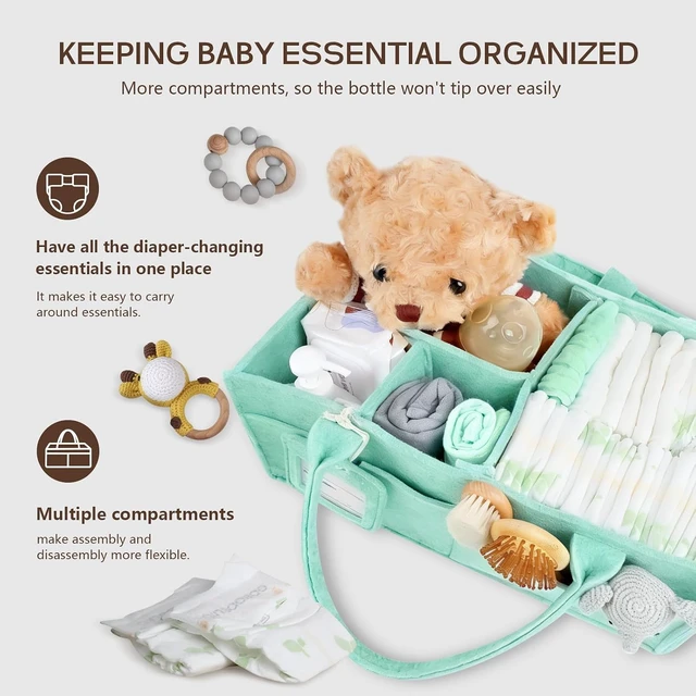 Alt view image 4 of 7 - Large Baby Diaper Caddy Organizer with Handle