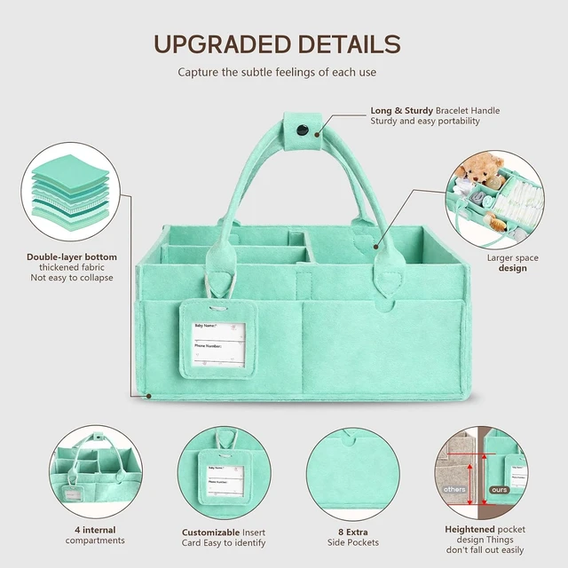 Alt view image 5 of 7 - Large Baby Diaper Caddy Organizer with Handle