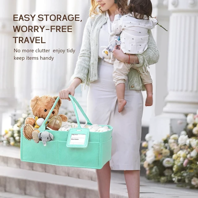 Alt view image 6 of 7 - Large Baby Diaper Caddy Organizer with Handle