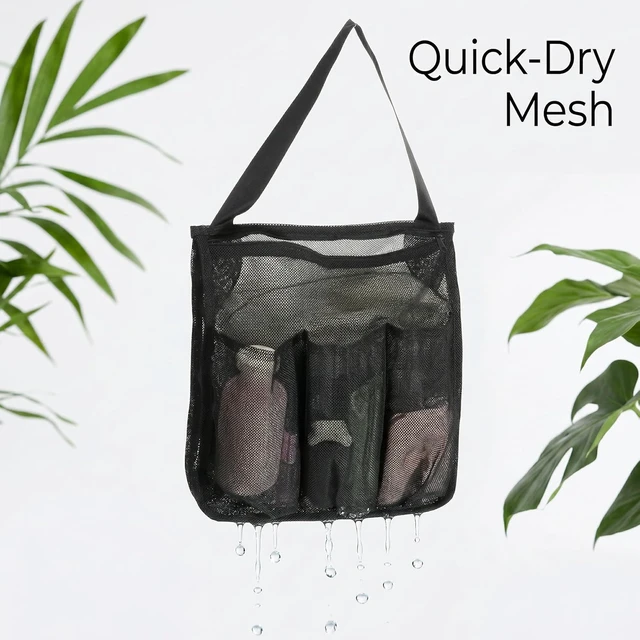 Alt view image 6 of 7 - Large Hanging Mesh Shower Caddy Beach Toiletry Organizer for Gym Dorm Travel Camping Bathroom Essentials