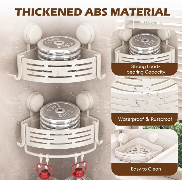 Alt view image 7 of 7 - ABS Suction Cup Corner Shower Organizer