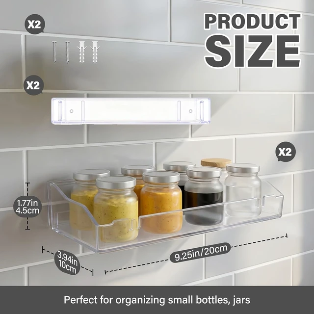 Alt view image 2 of 7 - Transparent Wall-Mounted Acrylic Storage Racks for Bathroom
