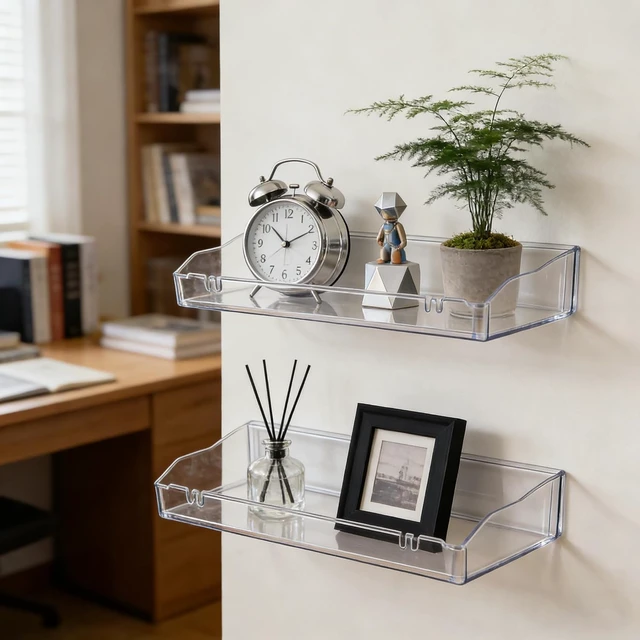 Alt view image 5 of 7 - Transparent Wall-Mounted Acrylic Storage Racks for Bathroom