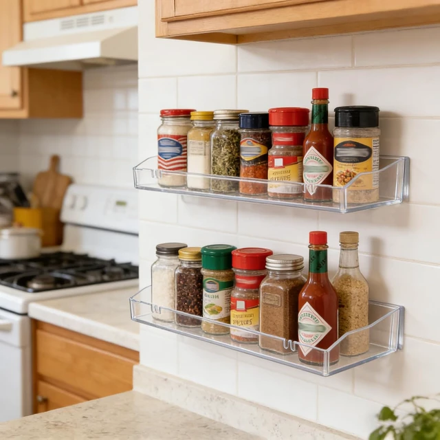 Alt view image 6 of 7 - Transparent Wall-Mounted Acrylic Storage Racks for Bathroom