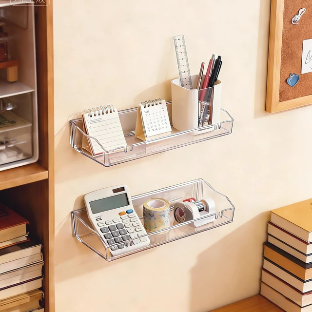 Alt view image 7 of 7 - Transparent Wall-Mounted Acrylic Storage Racks for Bathroom