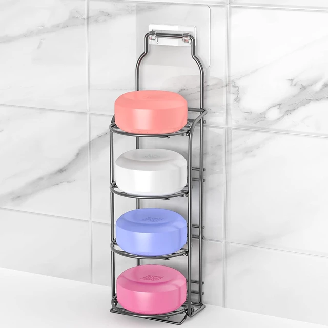 Main image of Multi-Tier Shampoo Bar Holder for Bathroom Wall Decor, Galasily Self-Adhesive Freestanding Soap Dish with Drainage
