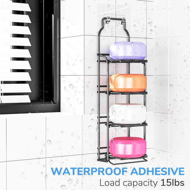 Alt view image 3 of 6 - Multi-Tier Shampoo Bar Holder for Bathroom Wall Decor, Galasily Self-Adhesive Freestanding Soap Dish with Drainage