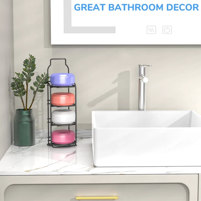 Alt view image 4 of 6 - Multi-Tier Shampoo Bar Holder for Bathroom Wall Decor, Galasily Self-Adhesive Freestanding Soap Dish with Drainage