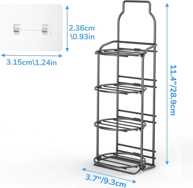 Alt view image 6 of 6 - Multi-Tier Shampoo Bar Holder for Bathroom Wall Decor, Galasily Self-Adhesive Freestanding Soap Dish with Drainage