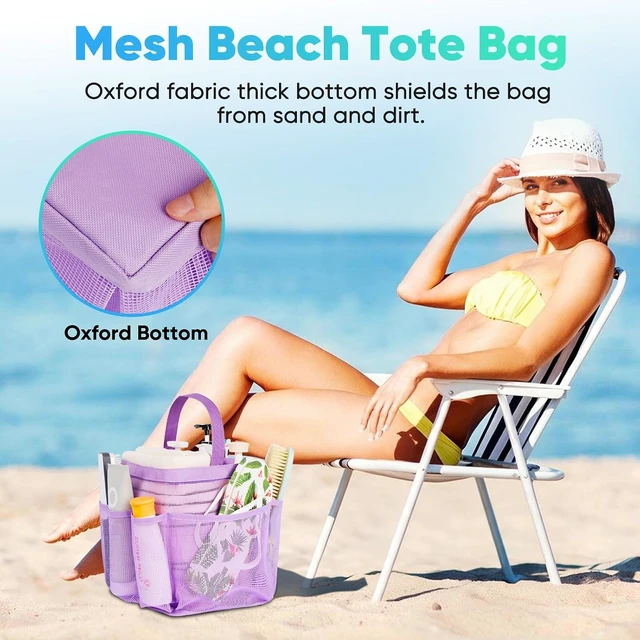 Alt view image 6 of 7 - Gym and Travel, Swimming, Beach, Mesh Portable Shower Caddy with 9-Pocket Large Capacity for College Dorm