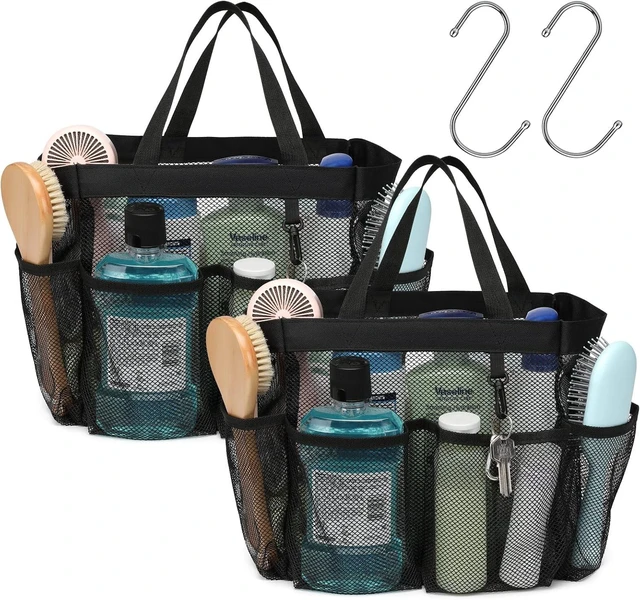 Main image of Portable Mesh Shower Caddy with S-Hooks - Ideal for Dorms and Camping