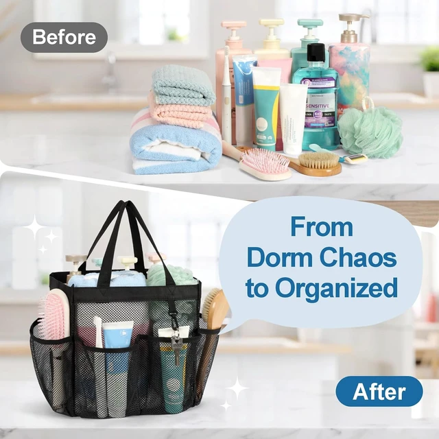 Alt view image 4 of 7 - Portable Mesh Shower Caddy with S-Hooks - Ideal for Dorms and Camping