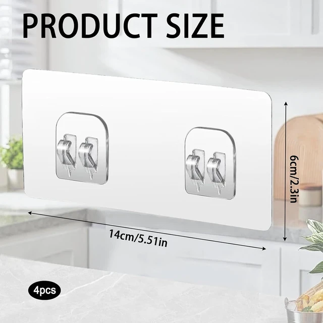 Alt view image 2 of 6 - Double Claw Wall Hooks Stickers for Bathroom & Kitchen Corner Shelf, No-Drill Shower Caddy Adhesive Refill