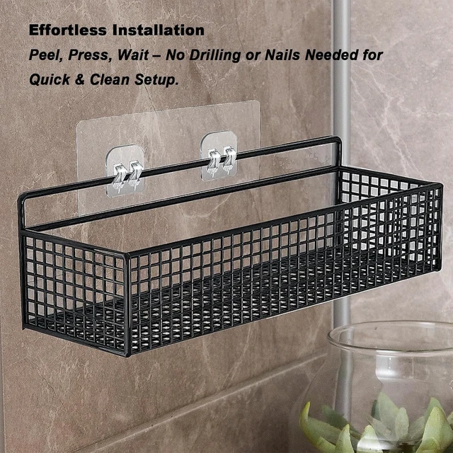 Alt view image 5 of 6 - Double Claw Wall Hooks Stickers for Bathroom & Kitchen Corner Shelf, No-Drill Shower Caddy Adhesive Refill