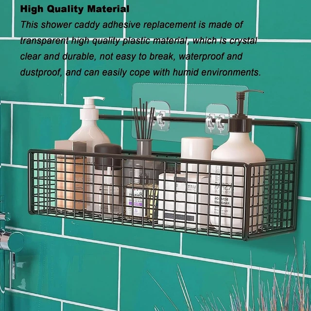 Alt view image 4 of 6 - Double Claw Wall Hooks Stickers for Bathroom & Kitchen Corner Shelf, No-Drill Shower Caddy Adhesive Refill