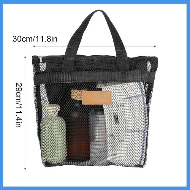 Alt view image 2 of 7 - Dual Pack Portable Mesh Toiletry Shower Caddy with Handle